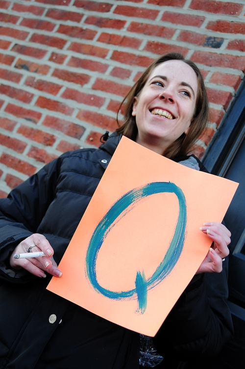 Q is for Quesy, "the smell on the street makes me quesy". Kate Boucher, 29.